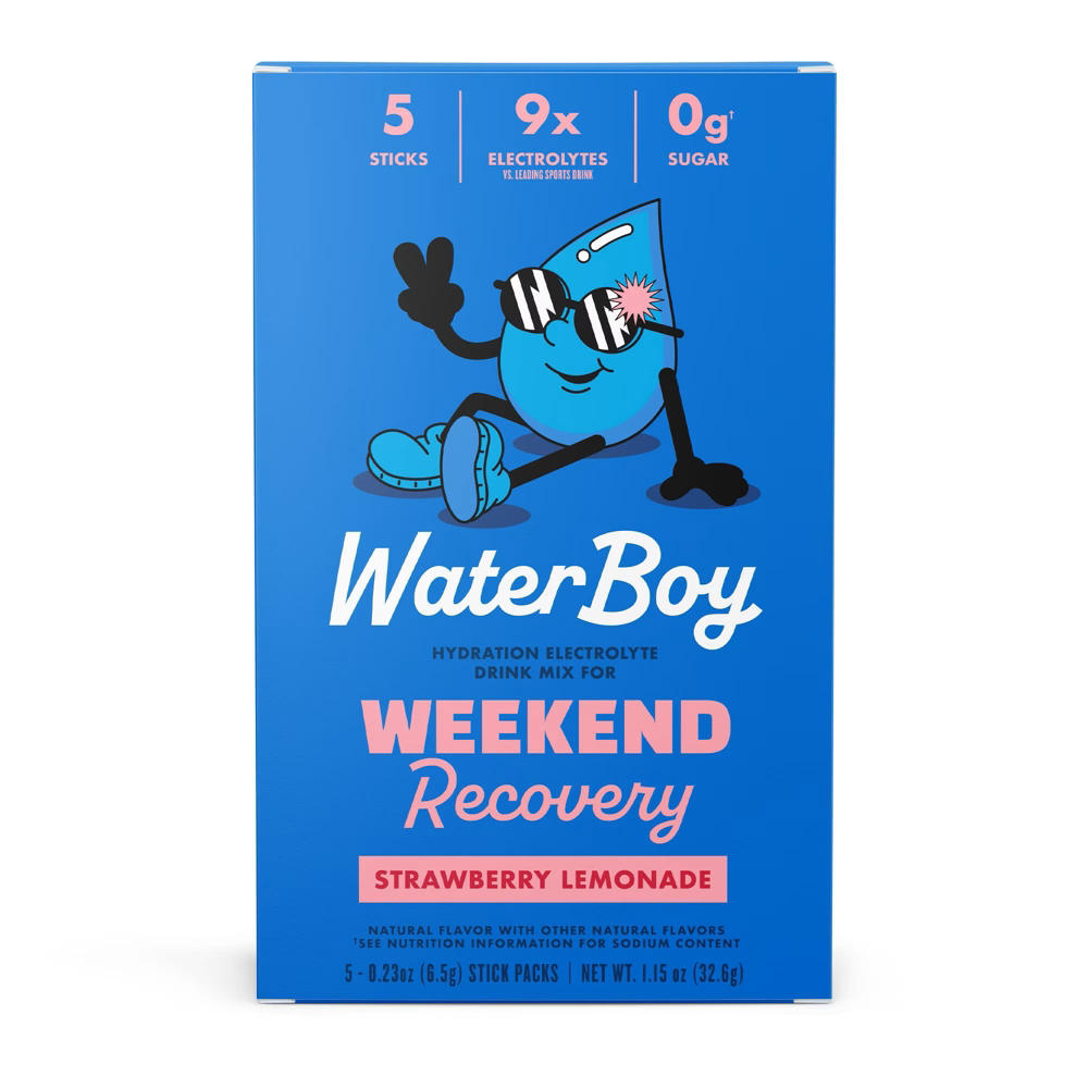 Waterboy Weekend Recovery Hydration Electrolyte Drink Mix Packets - Strawberry Lemonade, 5 ct