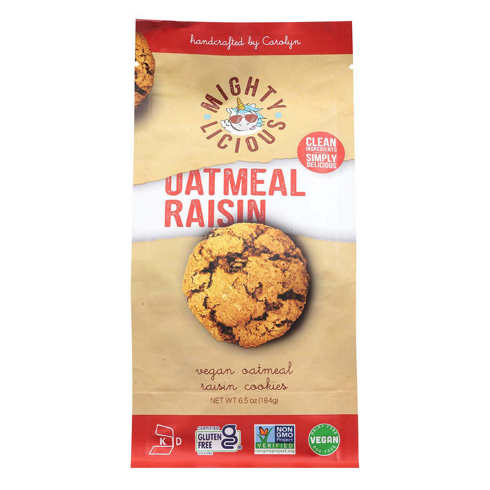 Mightylicious Oatmeal Raisin Vegan Cookies, 6.5 oz