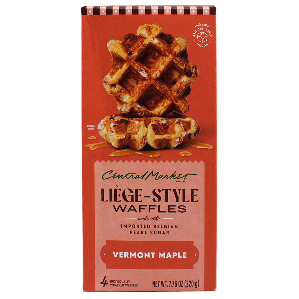Central Market Frozen Liège Style Waffles - Vermont Maple, 4 ct