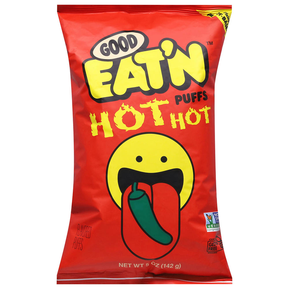 Good Eat'n Plant-Based Hot Hot Puffs Chips, 5 oz