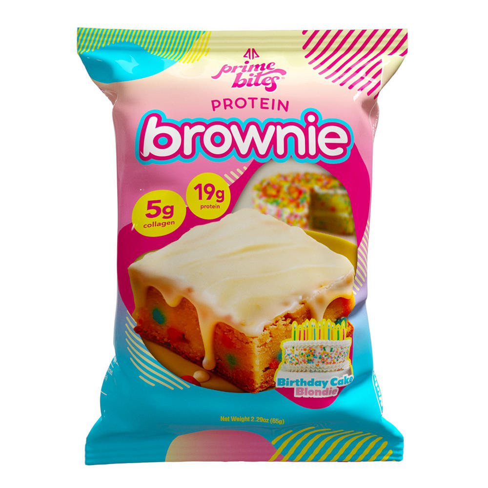 Prime Bites 19g Protein Brownie - Birthday Cake Blondie, 2.29 oz