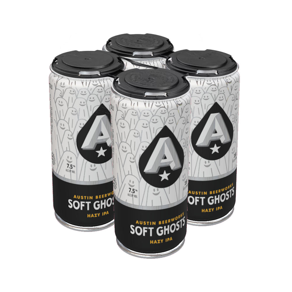 Austin Beerworks Soft Ghosts Hazy IPA Craft Beer 4 pk Cans, 16 oz