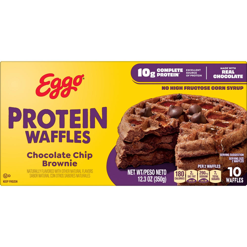 Eggo Chocolate Chip Brownie Protein Waffles, 10 ct