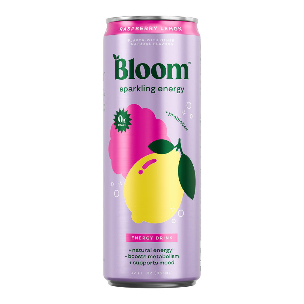 Bloom Zero Sugar Sparkling Energy Drink - Raspberry Lemon, 12 oz
