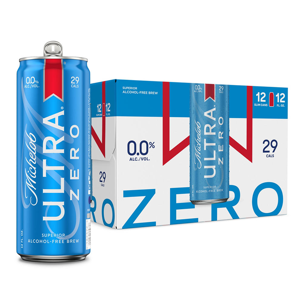 Michelob ULTRA ZERO Non-Alcoholic American Lager Beer 12 pk Cans, 12 oz