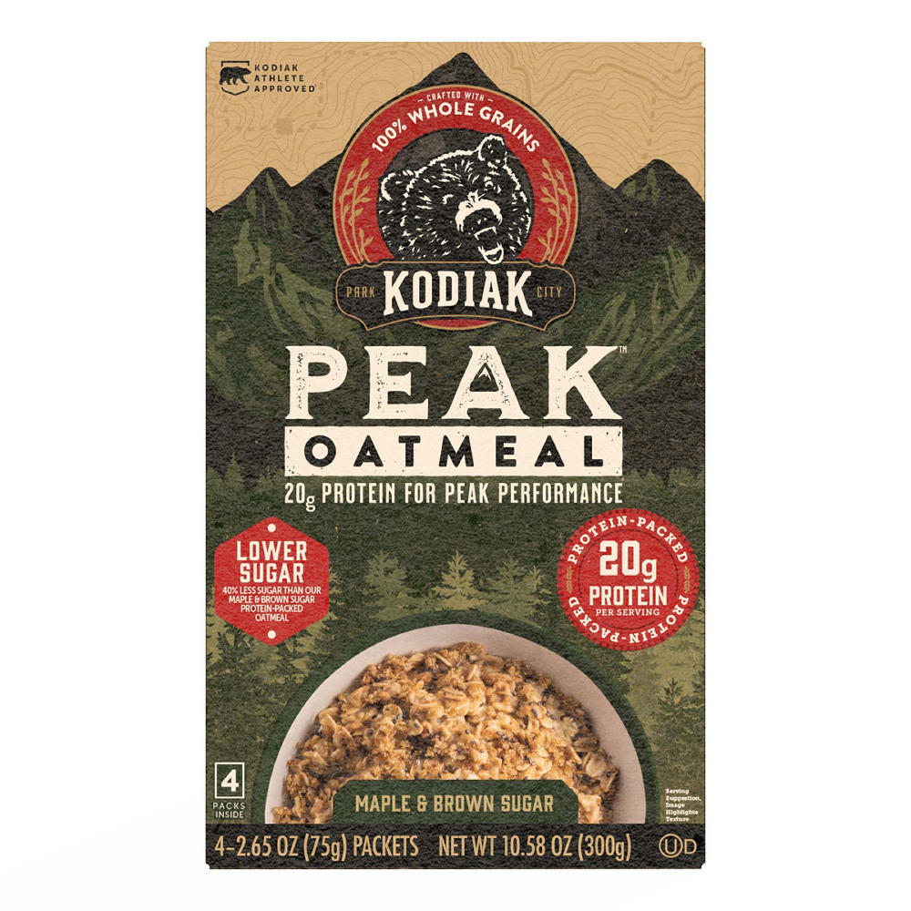 Kodiak 20g Protein Peak Oatmeal Packets - Maple & Brown Sugar, 4 ct