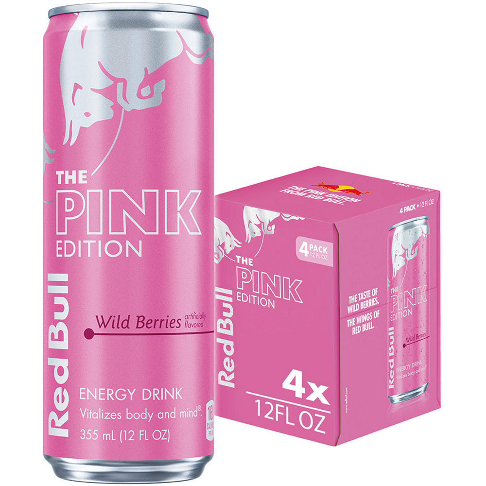 Red Bull Pink Edition Wild Berries Energy Drink 4 pk Cans, 12 oz