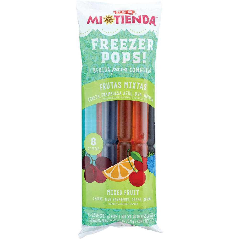 H-E-B Mi Tienda Mixed Fruit Freezer Pops Variety Pack, 8 ct