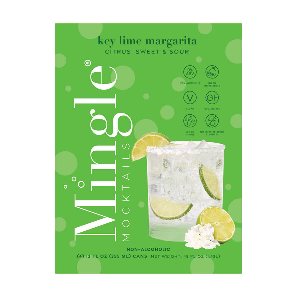 Mingle Mocktails Key Lime Margarita Non Alcoholic 4 pk Cans, 12 oz
