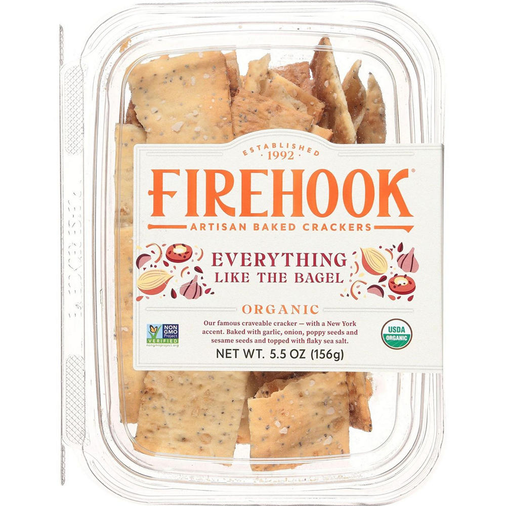 Firehook Everything Like The Bagel Organic Baked Crackers, 5.5 oz