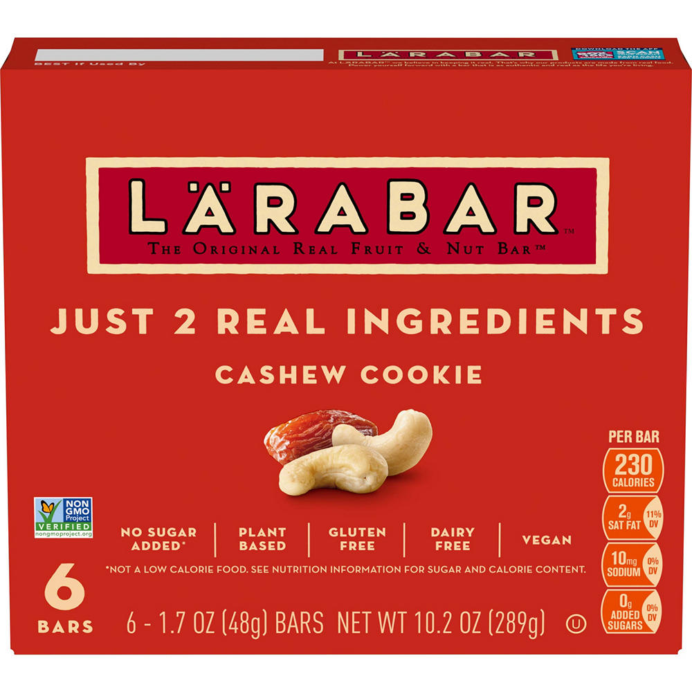 LÄRABAR Fruit & Nut Snack Bars - Cashew Cookie, 6 ct