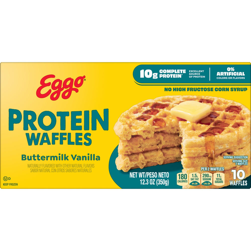Eggo Buttermilk Vanilla Protein Frozen Waffles, 10 ct