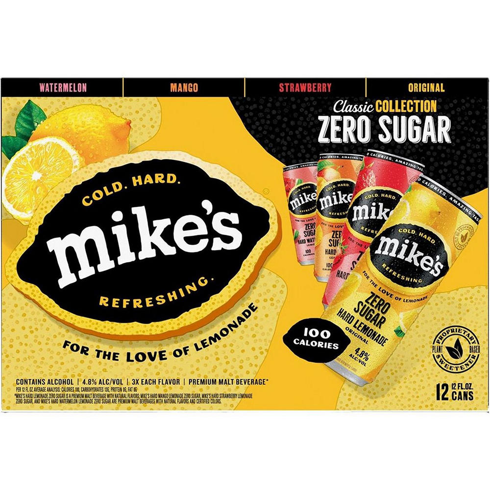 Mike's Zero Sugar Hard Lemonade Classic Collection Variety 12 pk Cans, 12 oz