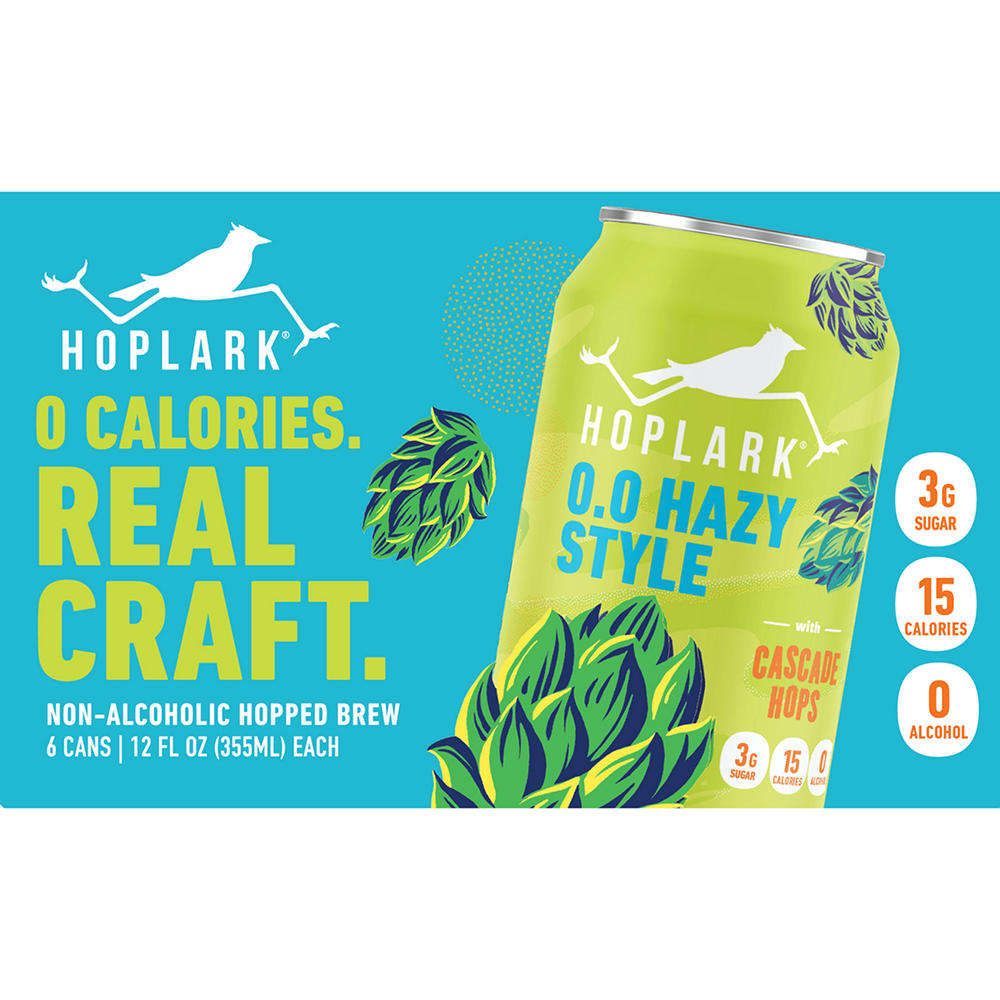 Hoplark 0.0 Non Alcoholic Hazy Style IPA Craft Beer 6 pk Cans, 12 oz