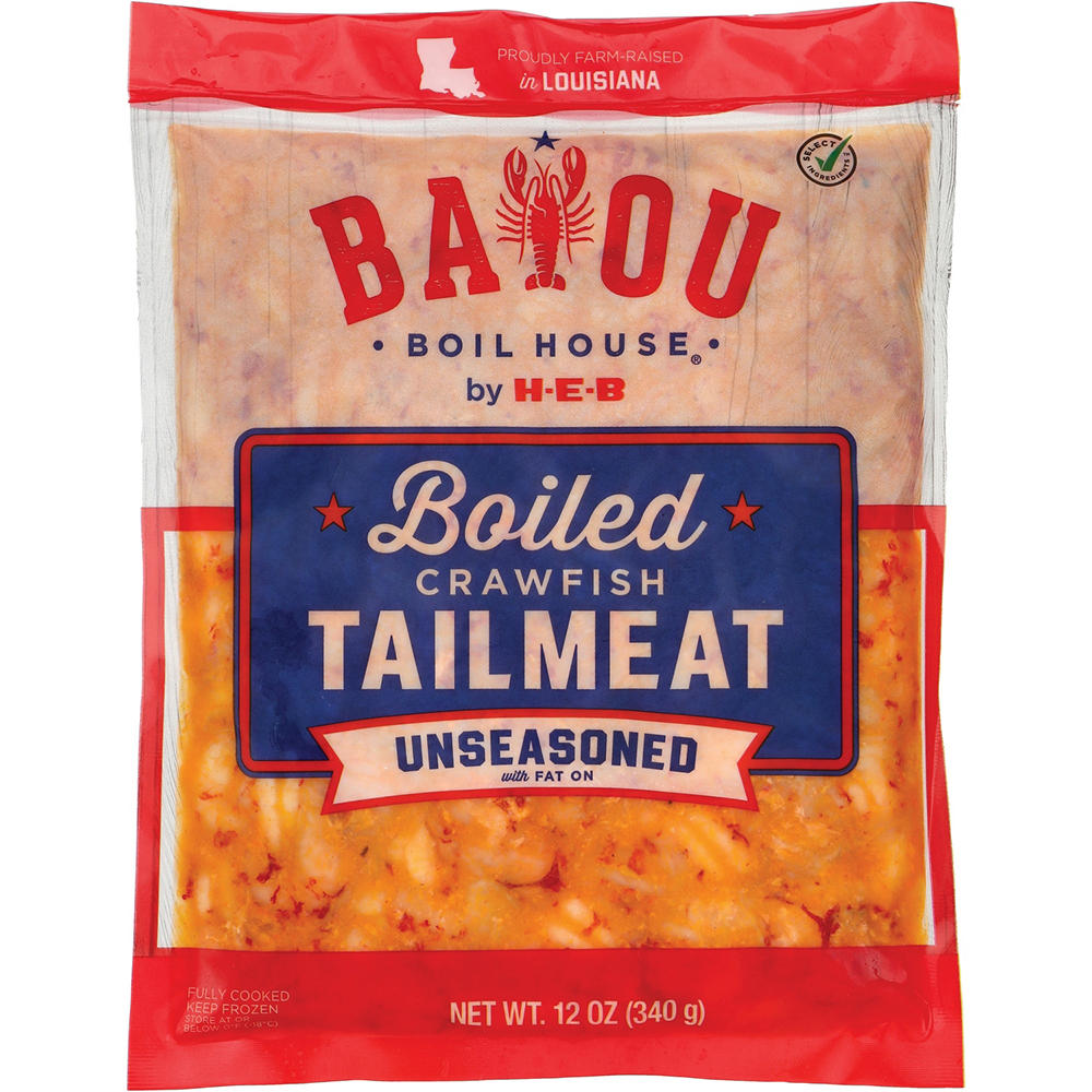 Bayou Boil House by H-E-B Cooked Frozen Crawfish Tail Meat - Unseasoned, 12 oz