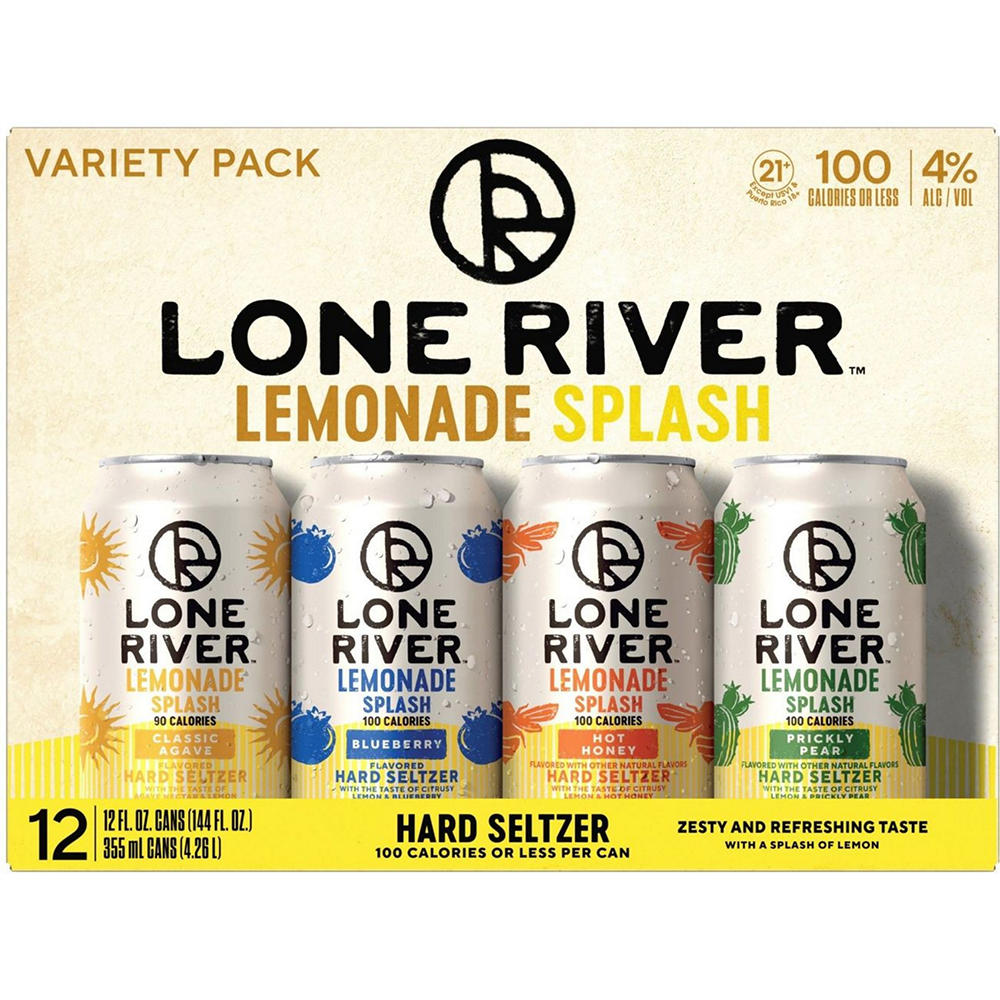 Lone River Lemonade Splash Hard Seltzer Variety 12 pk Cans, 12 oz