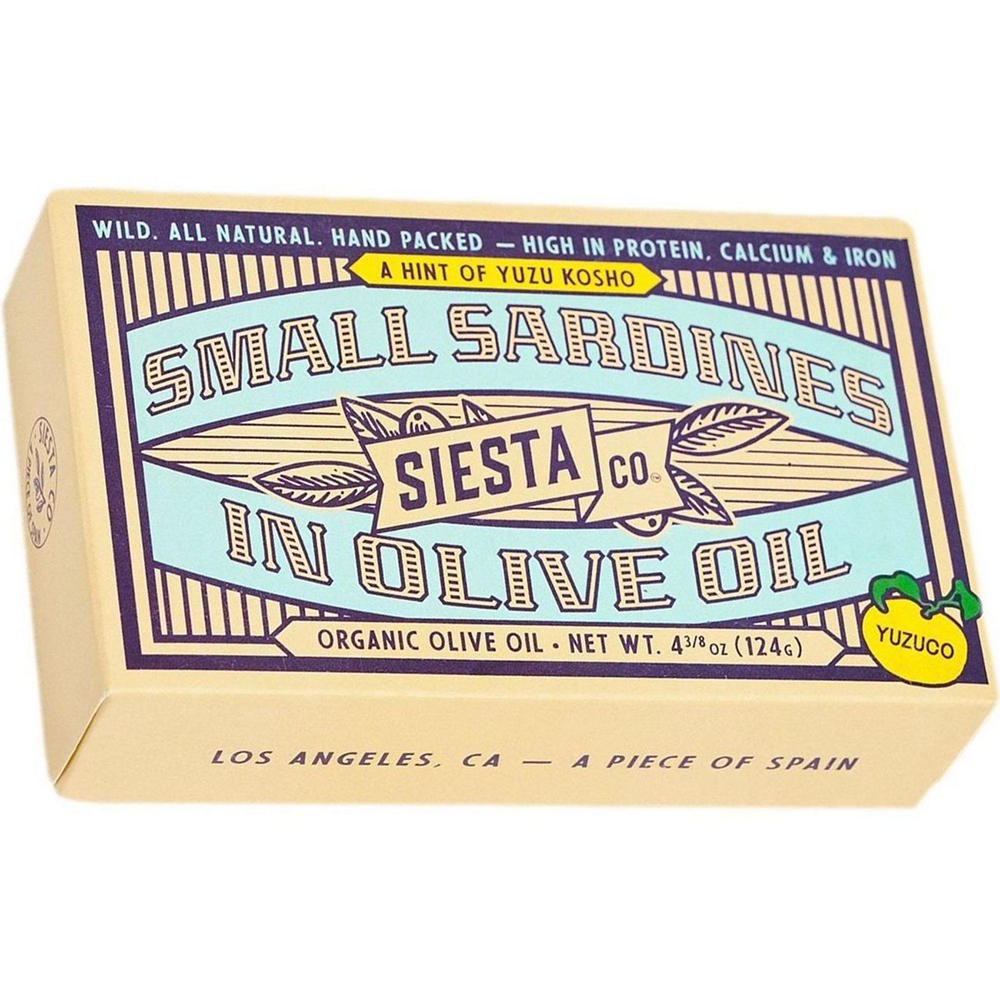 Siesta Co. Small Sardines in Organic Olive Oil Yuzu Kosho, 4.38 oz