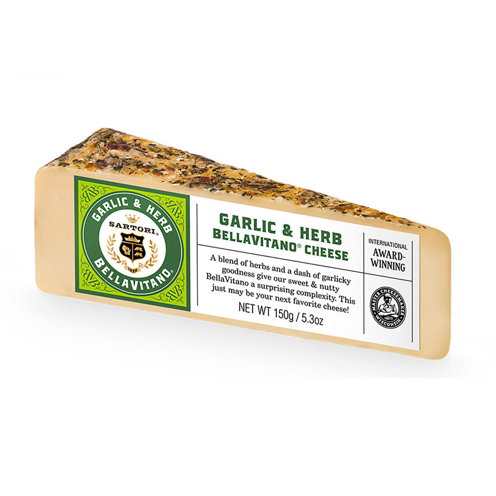 Sartori Garlic & Herb BellaVitano Cheese Wedge, 5.3 oz