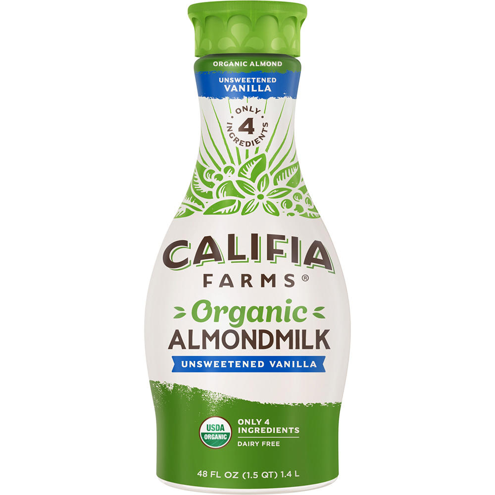 Califia Farms Dairy Free Organic Vanilla Almond Milk, 48 oz