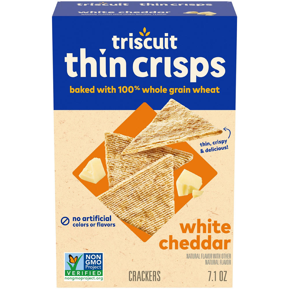 Triscuit Thin Crisps White Cheddar Whole Grain Wheat Crackers, 7.1 oz