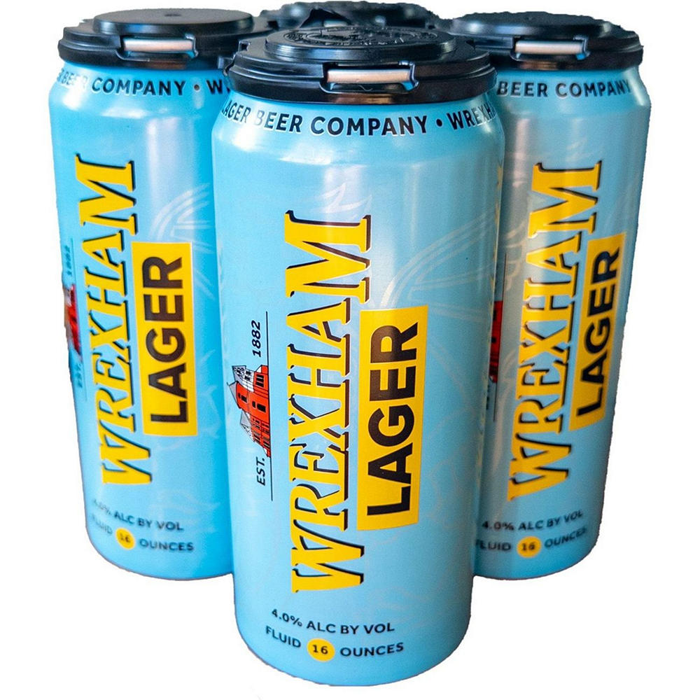 Wrexham Lager Craft Beer 4 pk Cans, 16 oz