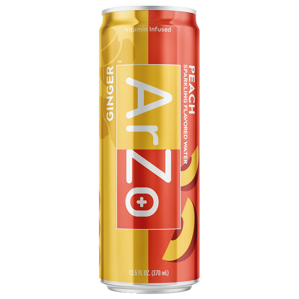 ArZo Vitamin-Infused Sparkling Water - Ginger Peach, 12.5 oz