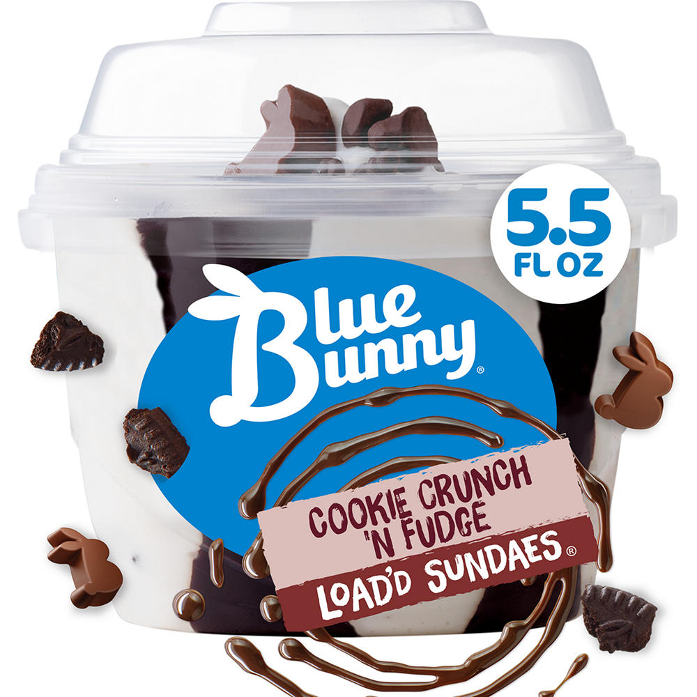 Blue Bunny Cookie Crunch 'n Fudge Load'd Sundae, 5.5 oz