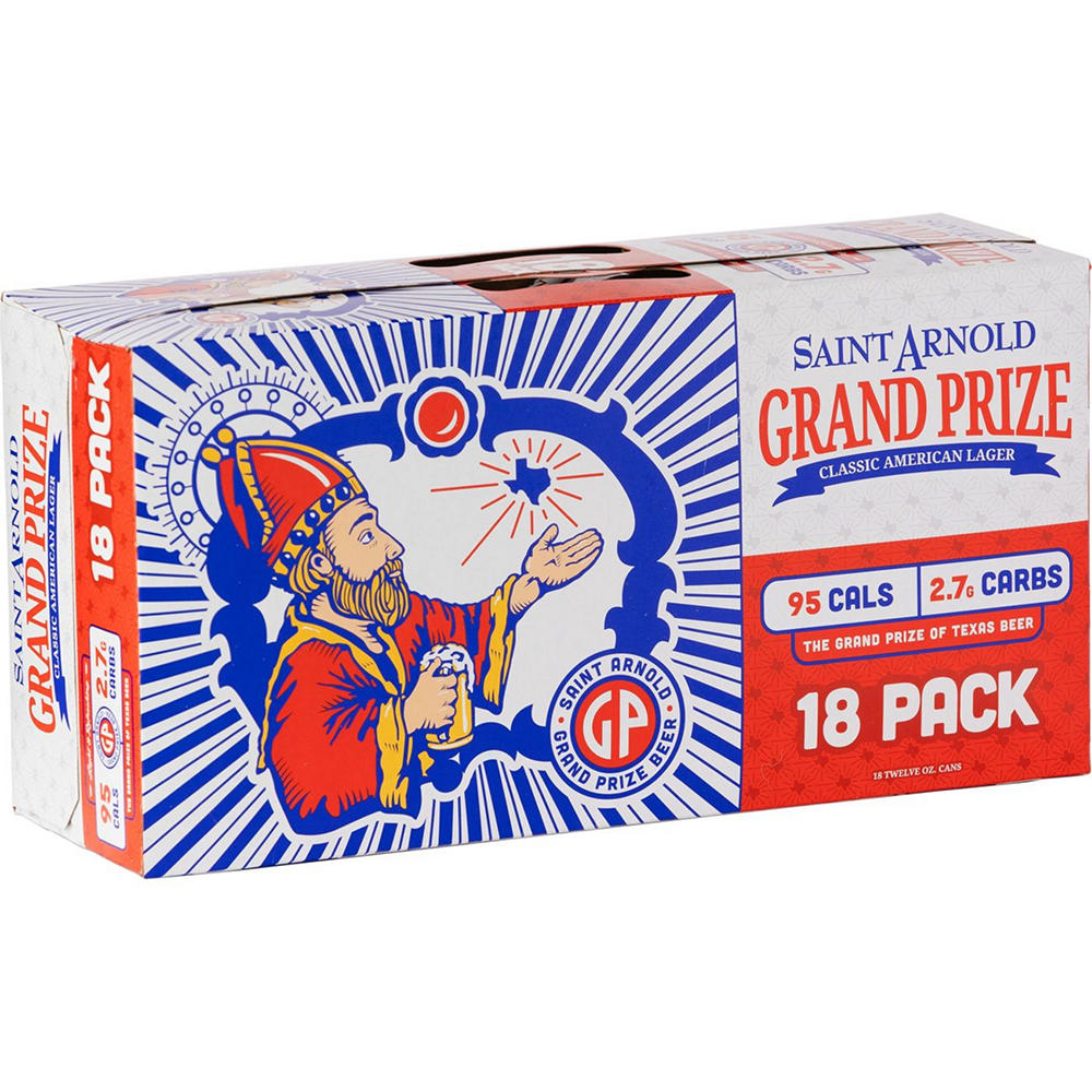 Saint Arnold Grand Prize Classic American Lager Craft Beer 18 pk Cans, 12 oz