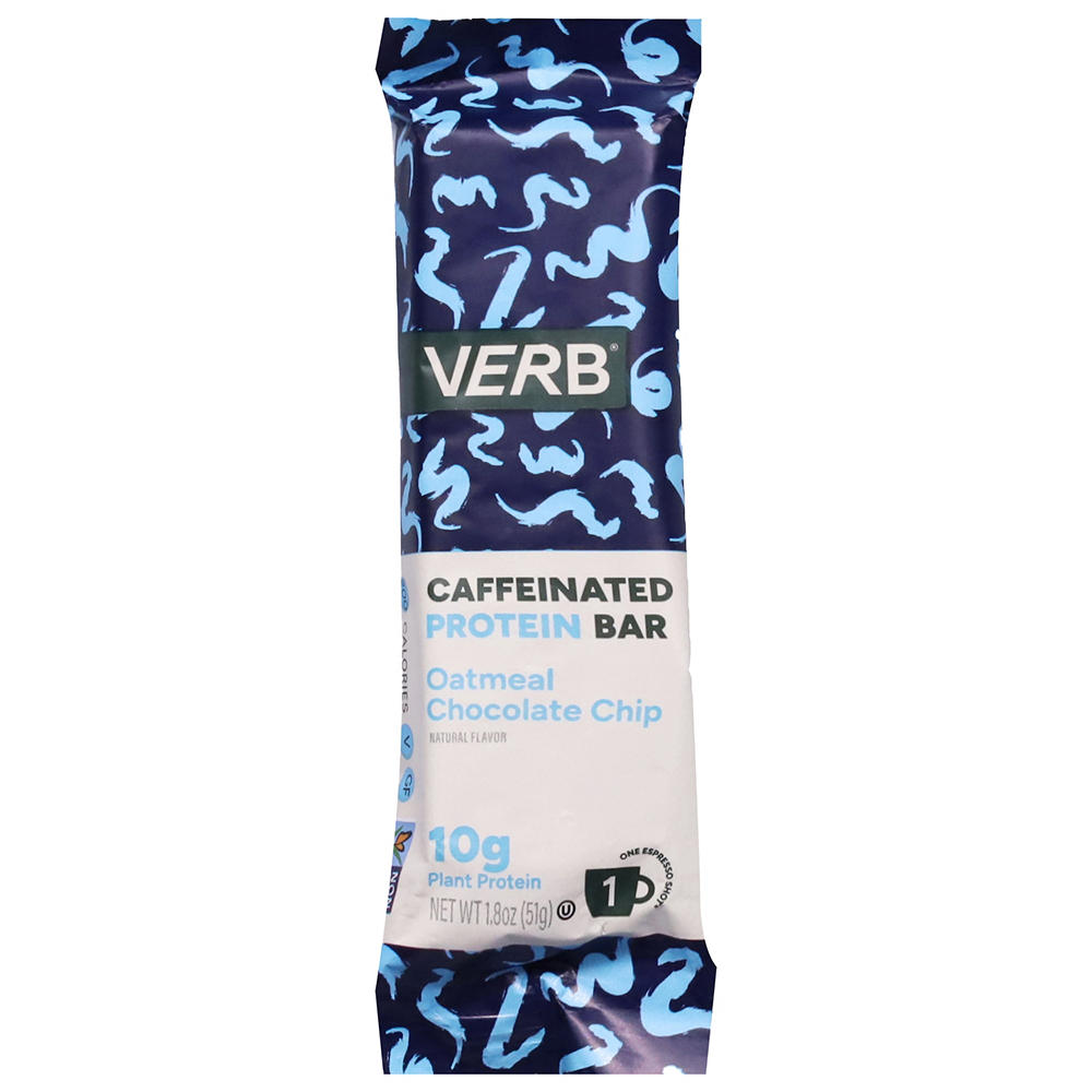 Verb Caffeinated 10g Plant Protein Bar - Oatmeal Chocolate Chip, 1.8 oz