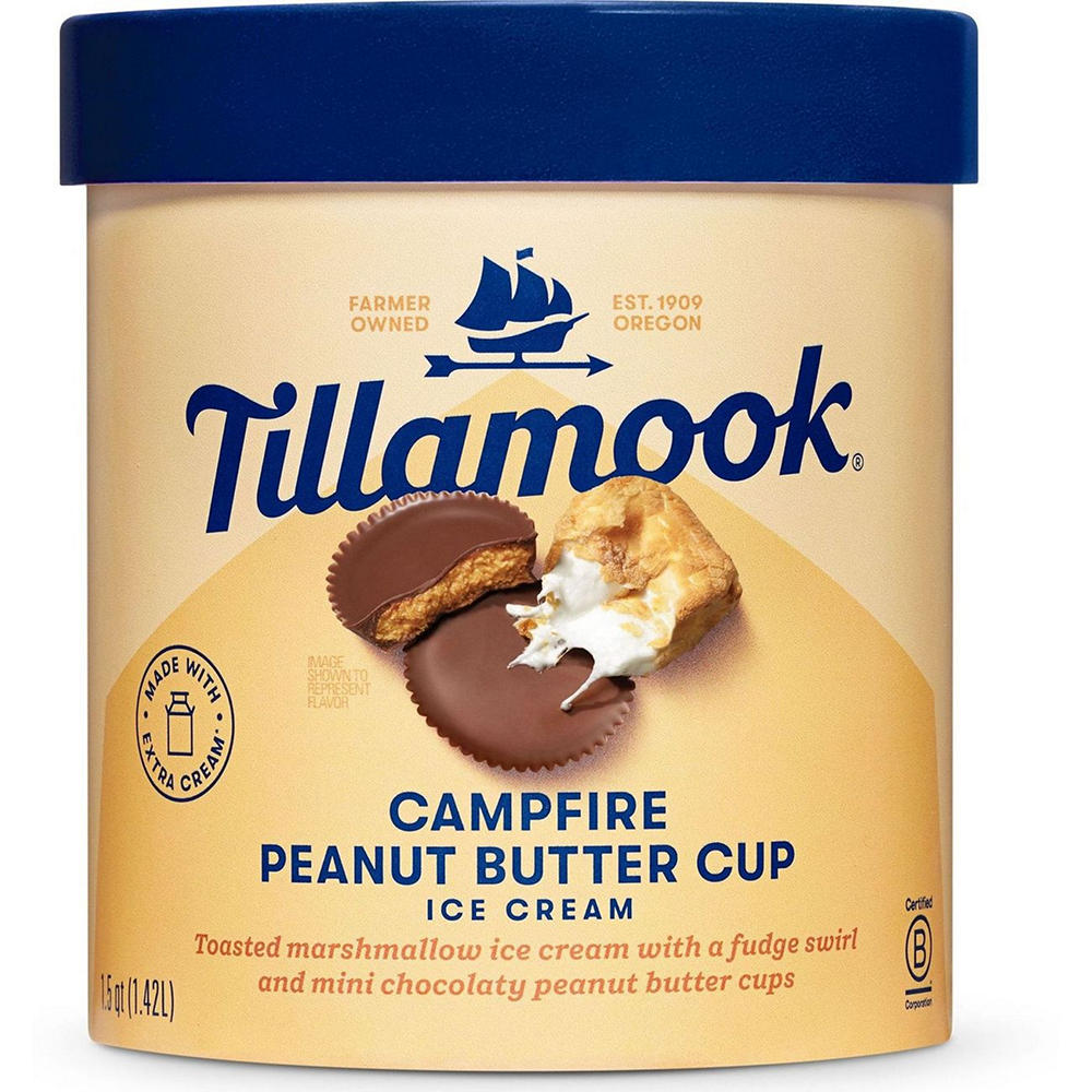 Tillamook Campfire Peanut Butter Cup Ice Cream, 1.5 qt