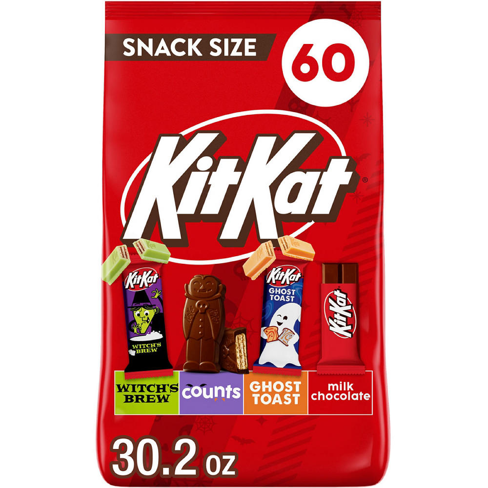 Kit Kat Assorted Flavored Wafer Snack Size Halloween Candy, 60 pc