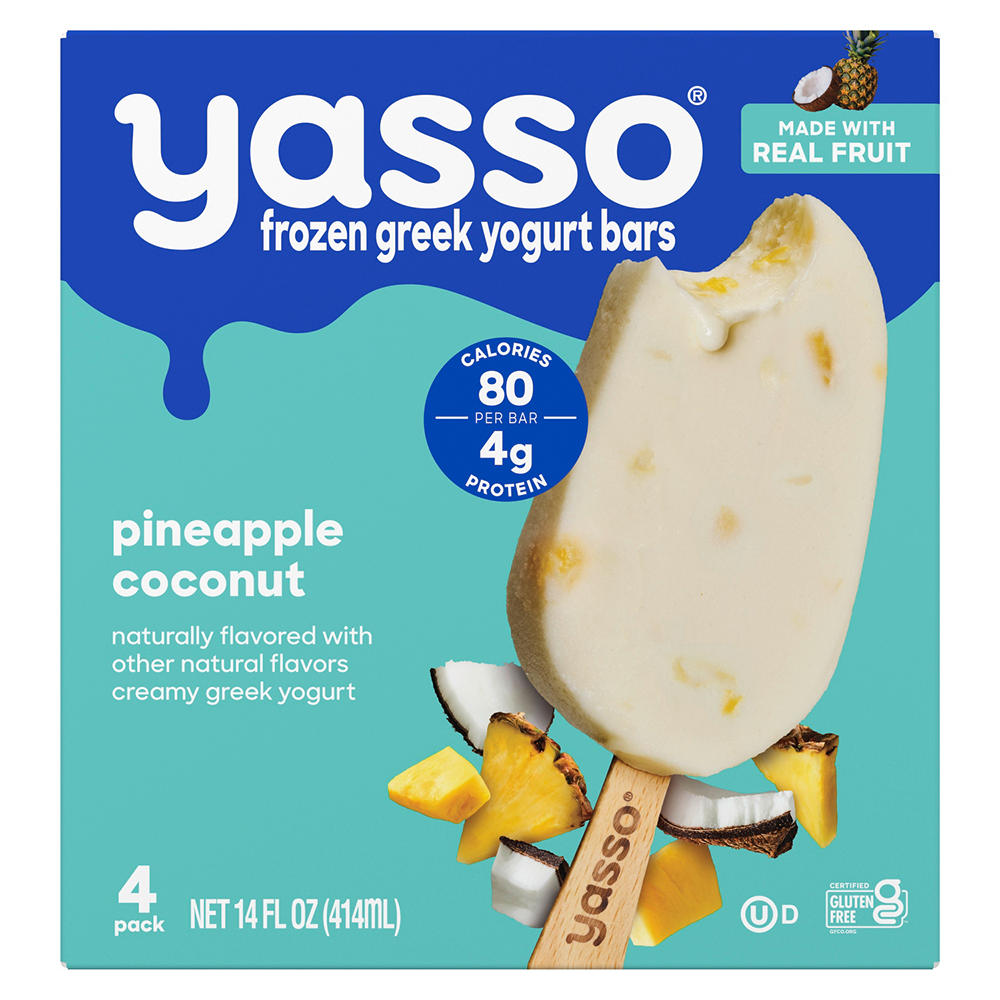 Yasso Pineapple Coconut Frozen Greek Yogurt Bars, 4 ct