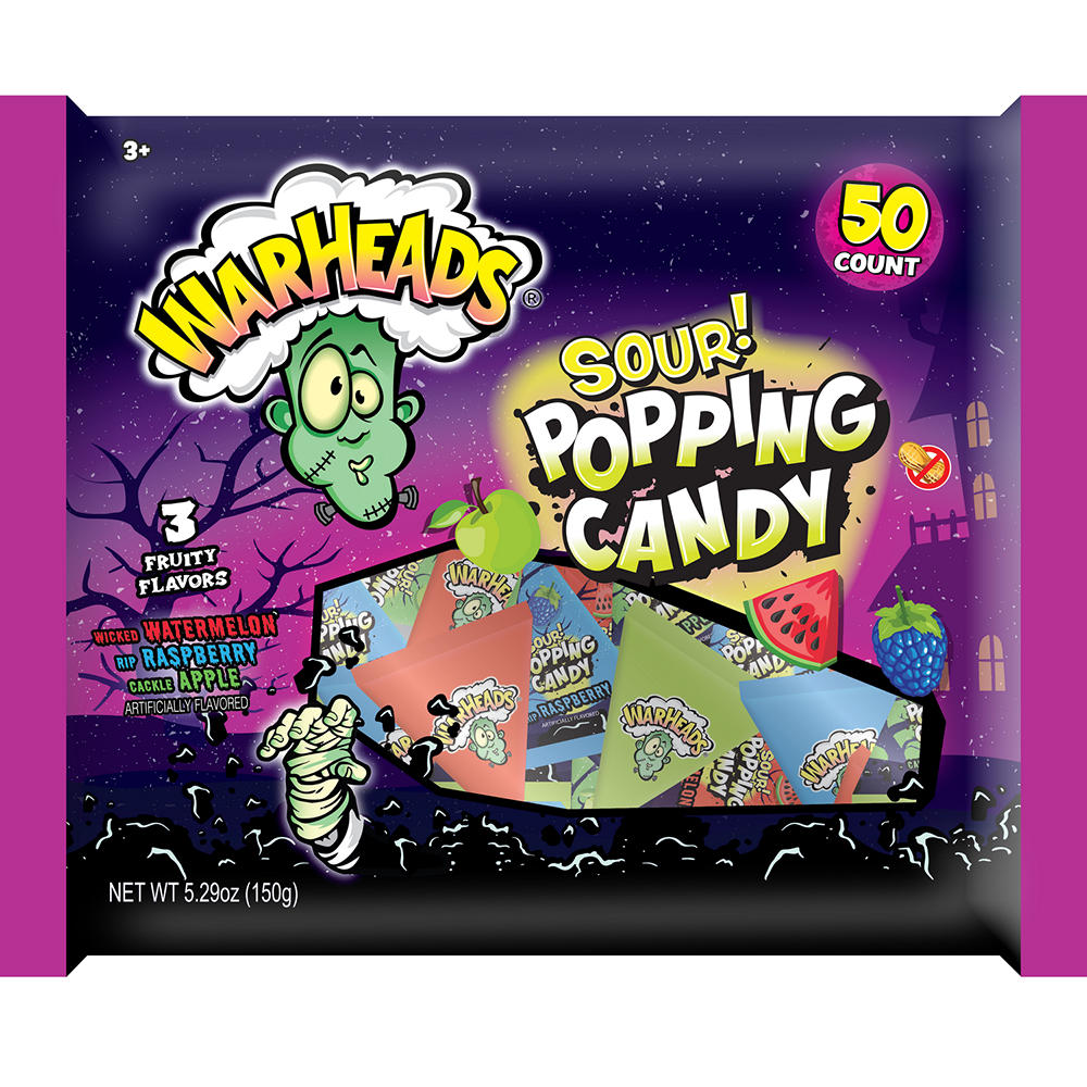 Warheads Sour Popping Halloween Candy, 50 pc