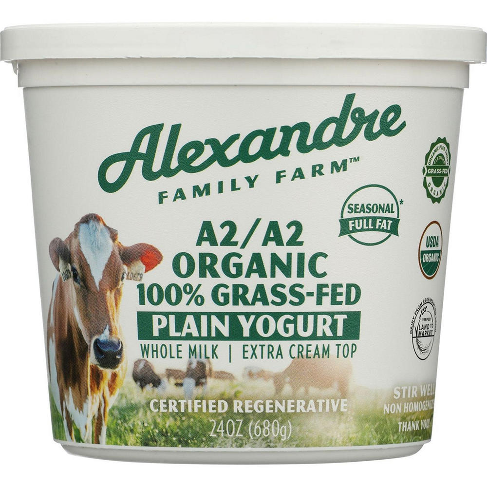 Alexandre Family Farm 100% Grass-Fed Organic Plain Yogurt, 24 oz