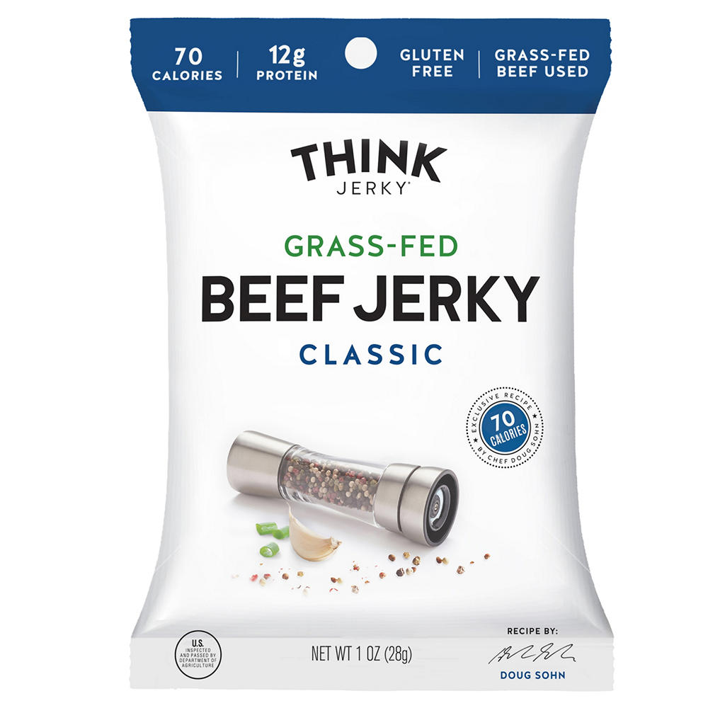 Think Jerky 12g Protein Grass-Fed Beef Jerky - Classic, 1 oz