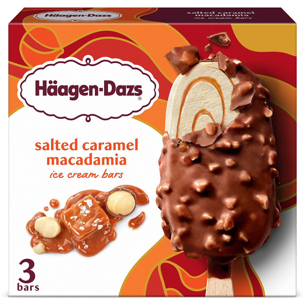 Häagen-Dazs Salted Cramel Macademia Ice Cream Bars, 3 ct