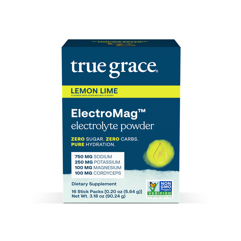 True Grace ElectroMag Electrolyte Powder Stick Packs - Lemon Lime, 16 ct