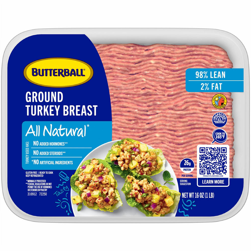 Butterball All Natural Ground Turkey 98% Lean, 16 oz