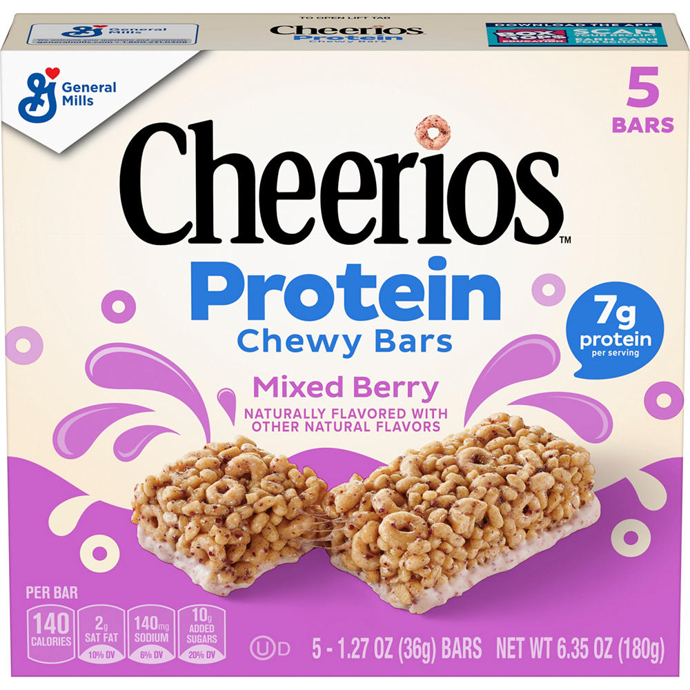 General Mills Cheerios 7g Protein Chewy Bars - Mixed Berry, 5 ct