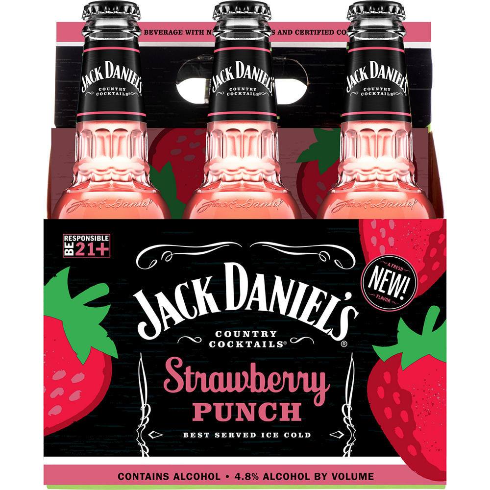 Jack Daniel's Strawberry Punch Country Cocktail 6 pk Bottles, 10 oz