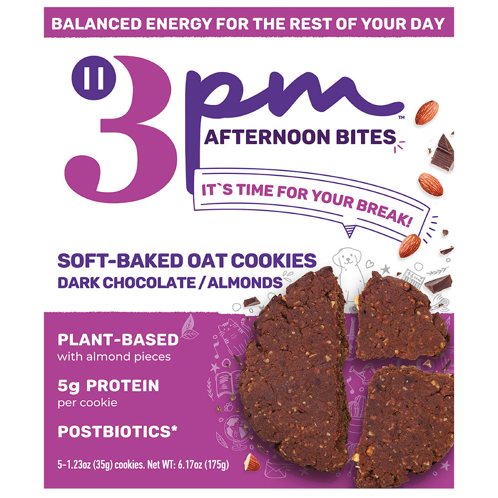 3PM Afternoon Bites Soft-Baked Oat Cookies - Dark Chocolate Almond , 6.17 oz