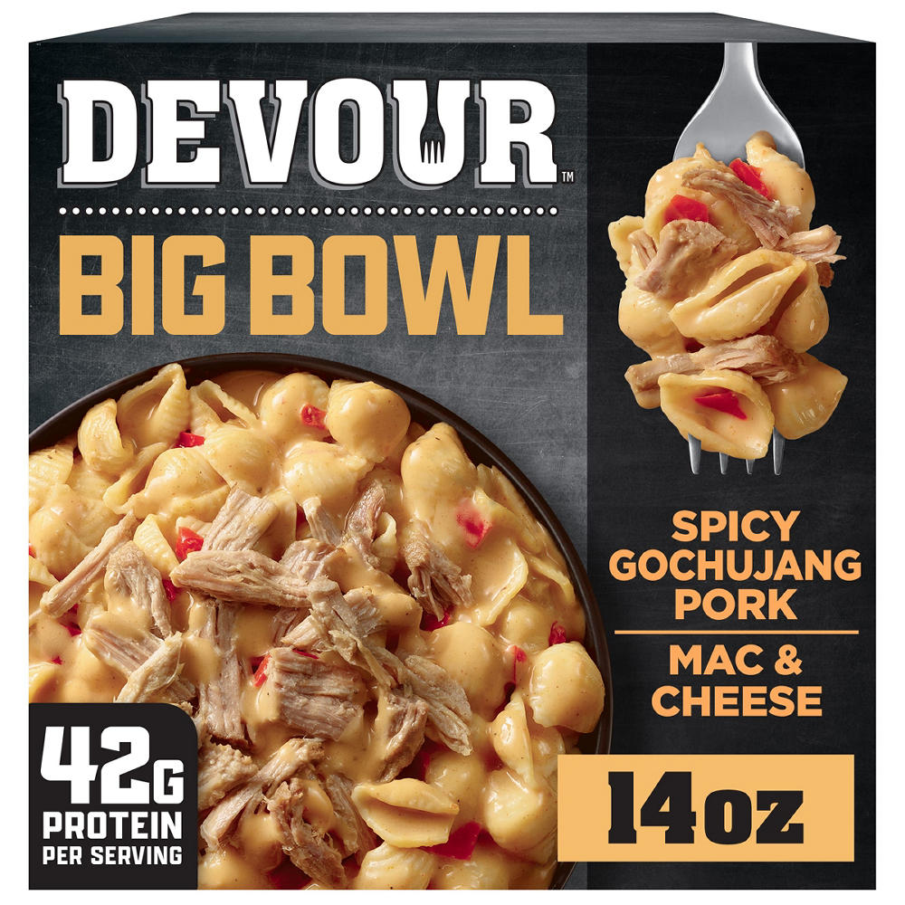 DEVOUR Big Bowl Spicy Gochujang Pork Mac & Cheese, 14 oz