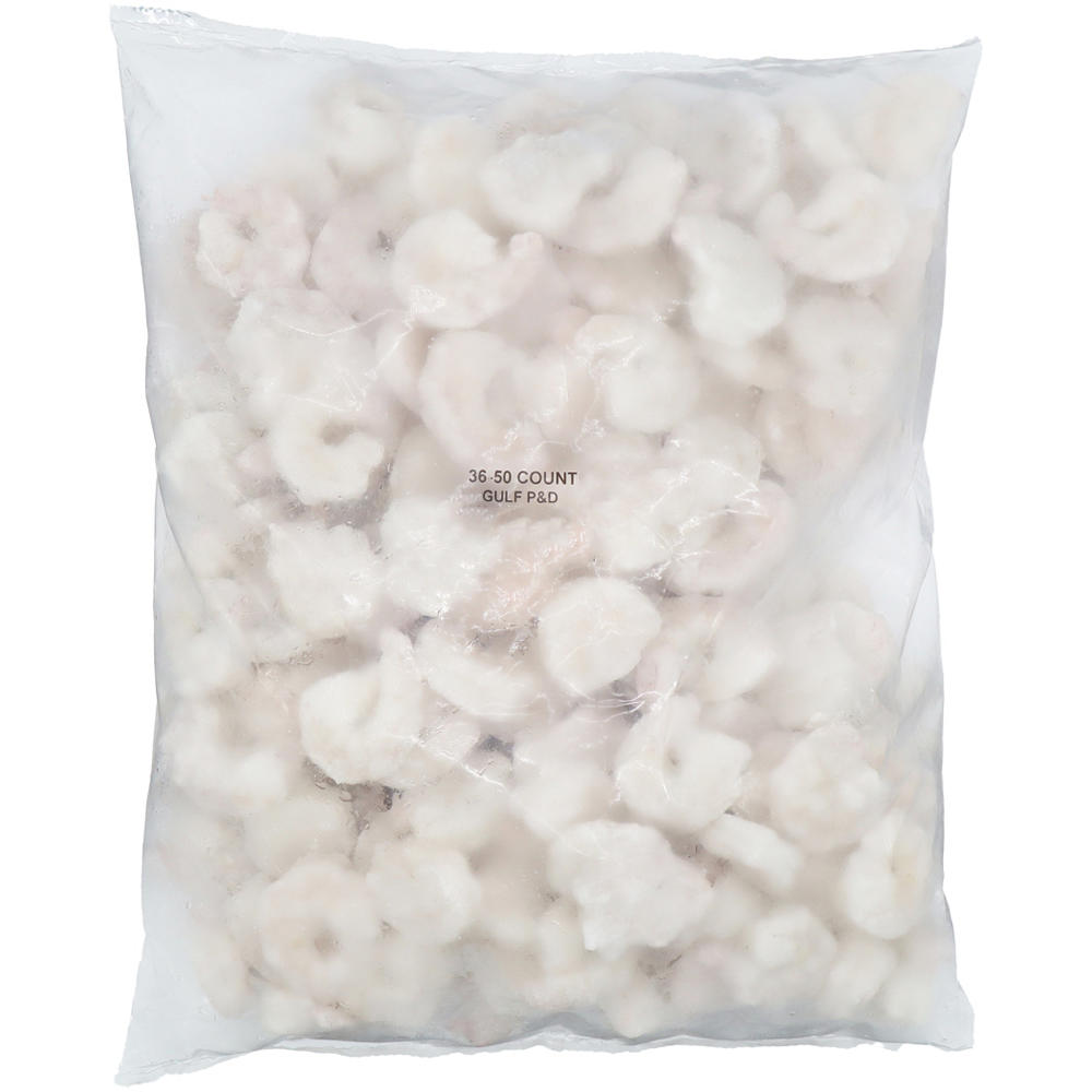 H-E-B Frozen Peeled & Deveined Tail-Off Raw Gulf White Shrimp Value Pack, 36-50 ct, 64 oz