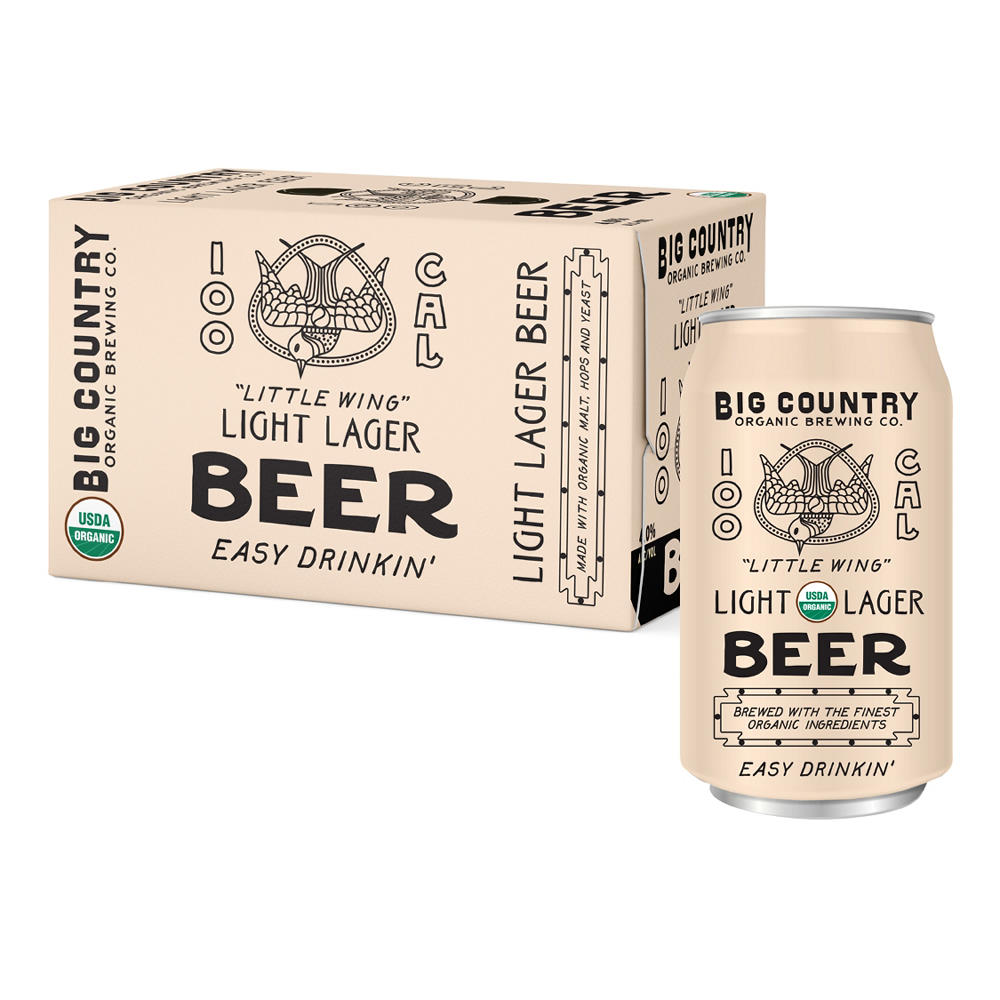 Big Country Organic Brewing Co. Little Wing Light Lager, 6 pk Cans, 12 oz