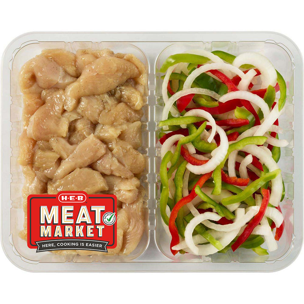 H-E-B Meat Market Chicken Fajita Kit - Pan Sauté, Avg. 2.0 lbs
