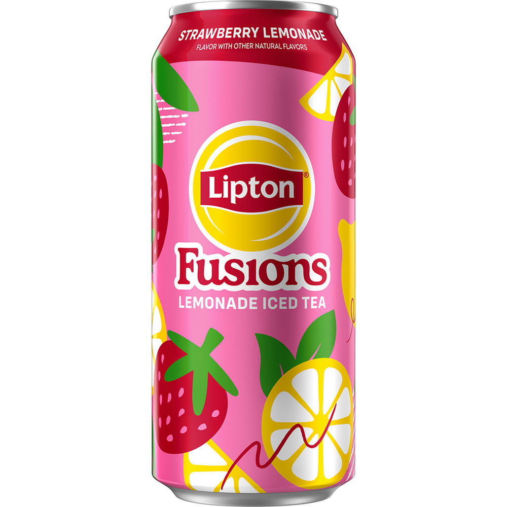 Lipton Fusions Strawberry Lemonade Iced Tea, 16 oz