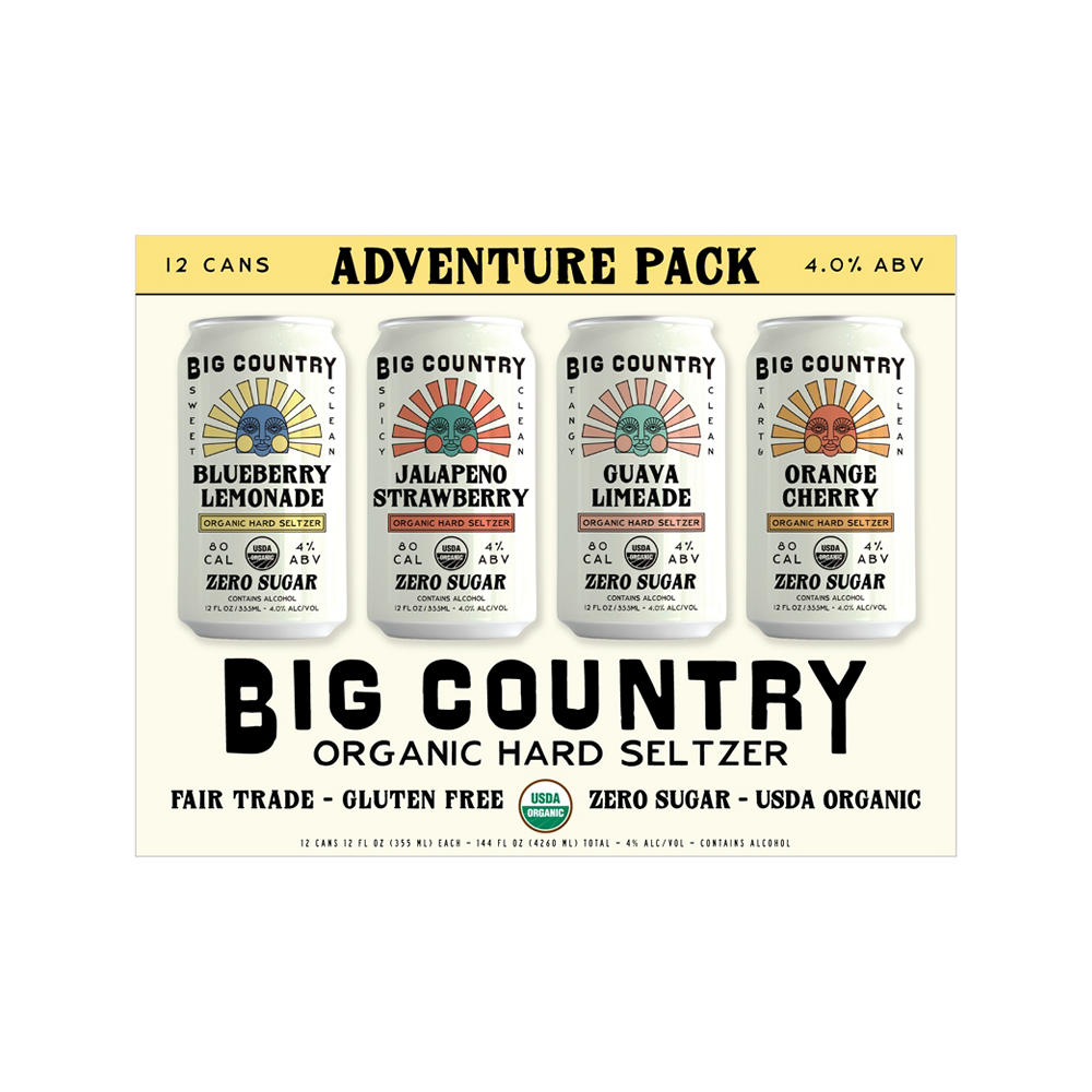 Big Country Alcoholic Sparkling Water 12 pk Cans, 12 oz