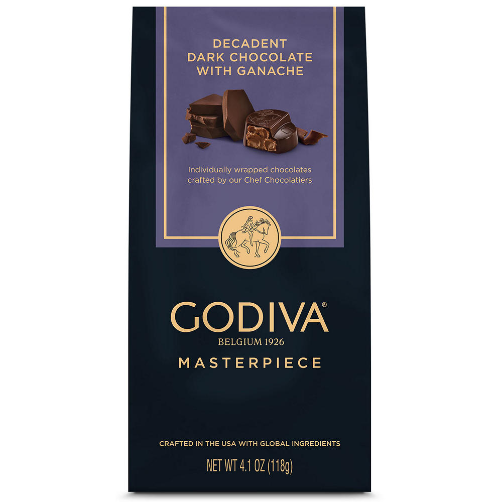 Godiva Masterpiece Decadent Dark Chocolate with Ganache, 4.1 oz