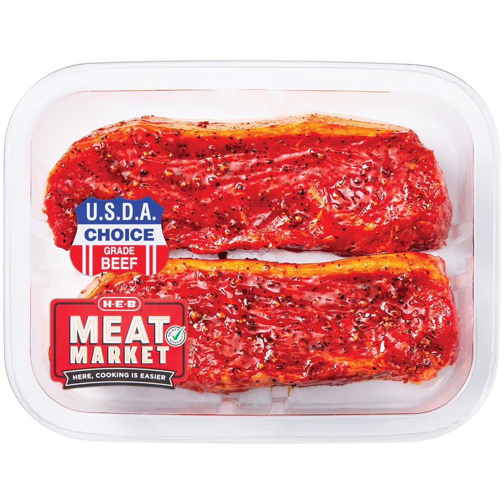 H-E-B Meat Market USDA Choice Smokey BBQ Beef Petite Sirloin Steak, Avg. 0.96 lb