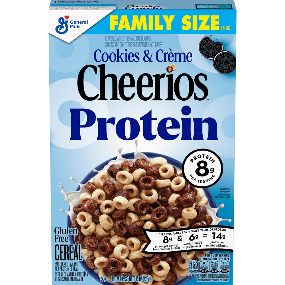 General Mills Cookies & Creme Protein Cheerios Cereal - Family Size, 15 oz